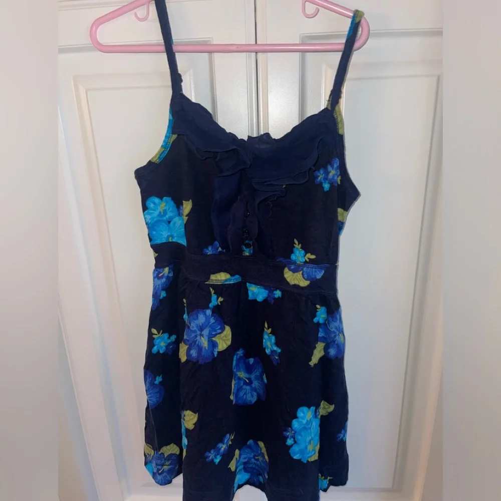 Cherokee Girls Floral Sundress Sz M 6/7‎ Navy Blue
